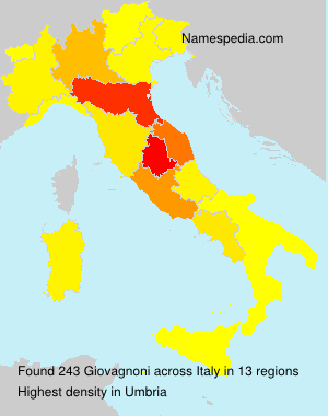 Surname Giovagnoni in Italy