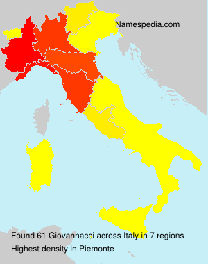 Surname Giovannacci in Italy
