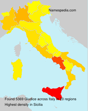 Surname Giudice in Italy
