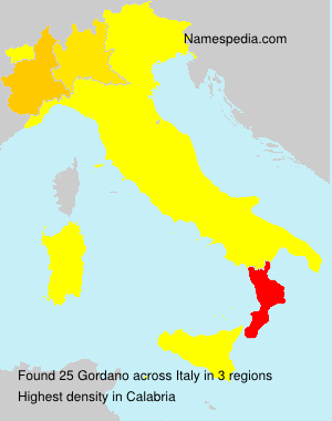 Surname Gordano in Italy