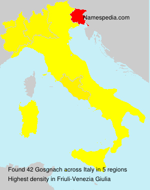 Surname Gosgnach in Italy