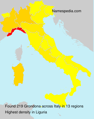 Surname Grondona in Italy