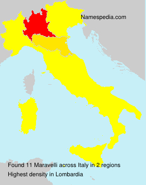 Surname Maravelli in Italy Surname Maravelli in Italy