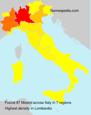 Surname Modini in Italy
