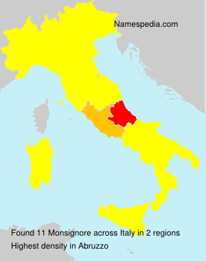 Surname Monsignore in Italy