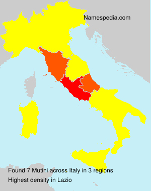 Surname Mutini in Italy