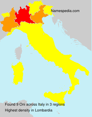 Surname Oni in Italy