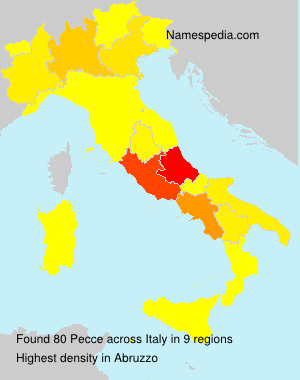 Surname Pecce in Italy
