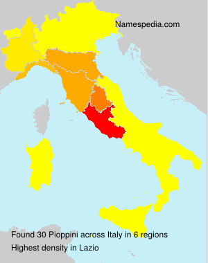 Surname Pioppini in Italy