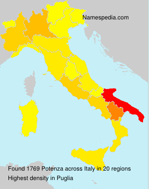 Surname Potenza in Italy