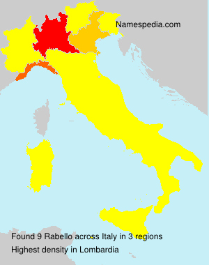 Surname Rabello in Italy
