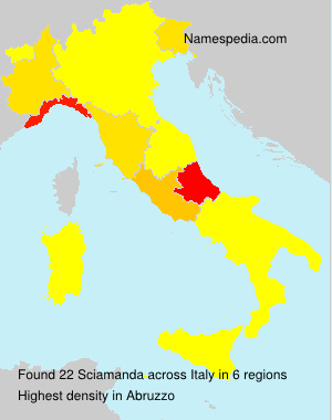 Surname Sciamanda in Italy