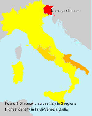 Surname Simonovic in Italy