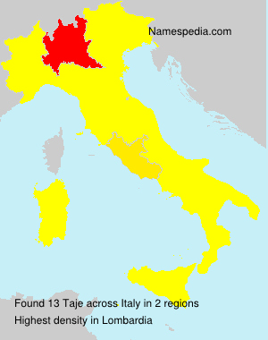 Surname Taje in Italy