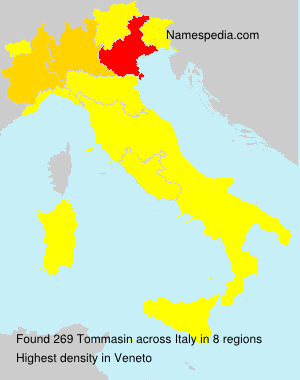 Surname Tommasin in Italy