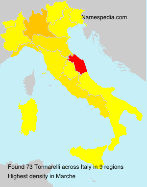 Surname Tonnarelli in Italy