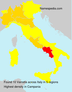 Surname Varretta in Italy