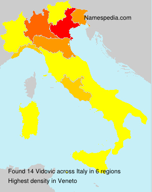 Surname Vidovic in Italy