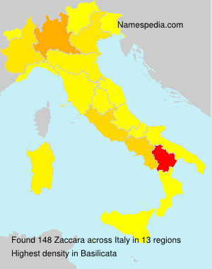 Surname Zaccara in Italy
