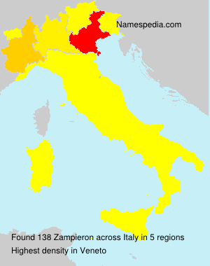 Surname Zampieron in Italy