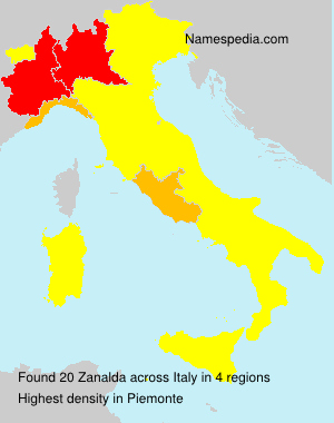 Surname Zanalda in Italy