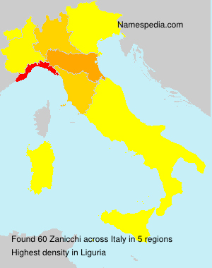 Surname Zanicchi in Italy