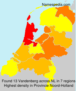 Surname Vandenberg in Netherlands