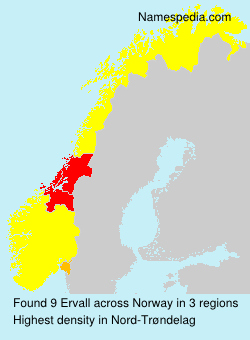Surname Ervall in Norway