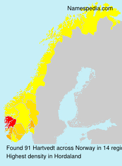 Surname Hartvedt in Norway
