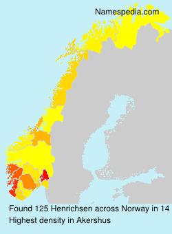 Surname Henrichsen in Norway