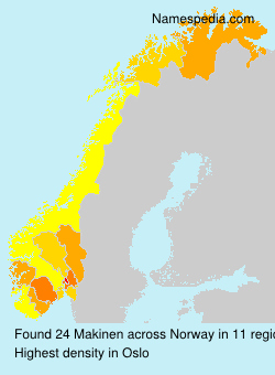 Surname Makinen in Norway