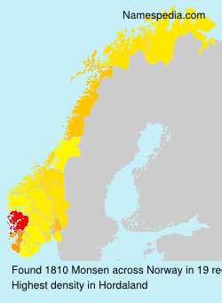 Surname Monsen in Norway