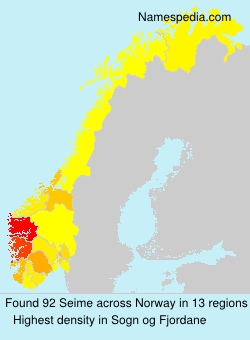Surname Seime in Norway