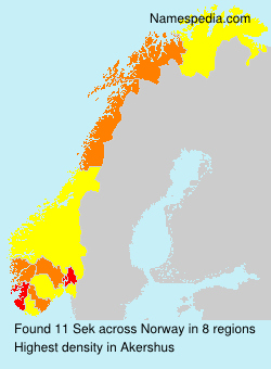 Surname Sek in Norway
