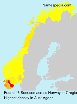 Surname Sonesen in Norway