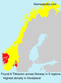Surname Tikkanen in Norway