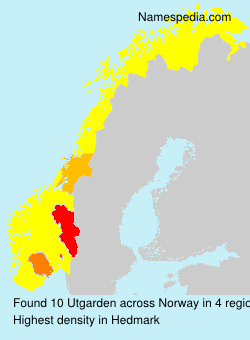 Surname Utgarden in Norway