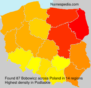 Surname Bobowicz in Poland