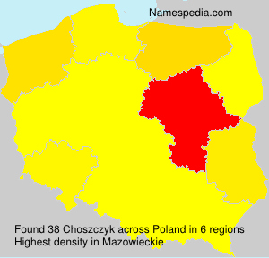 Surname Choszczyk in Poland
