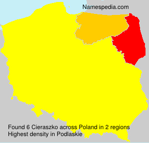 Surname Cieraszko in Poland