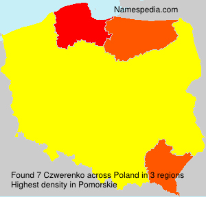 Surname Czwerenko in Poland