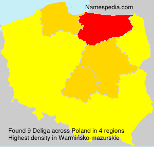 Surname Deliga in Poland