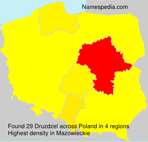 Surname Druzdzel in Poland