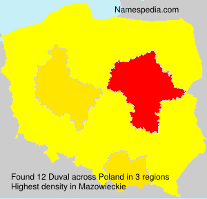 Surname Duval in Poland