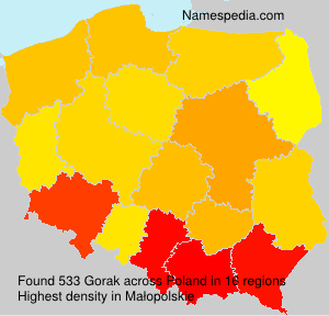 Surname Gorak in Poland