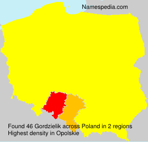 Surname Gordzielik in Poland