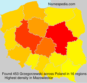 Surname Grzegorzewski in Poland