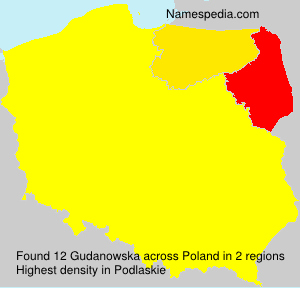 Surname Gudanowska in Poland Surname Gudanowska in Poland
