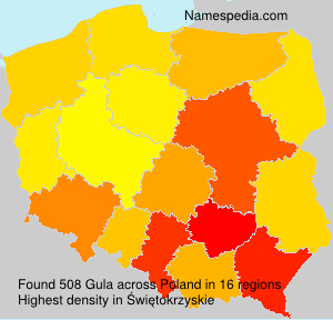 Surname Gula in Poland