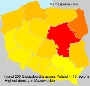 Surname Gwiazdowska in Poland